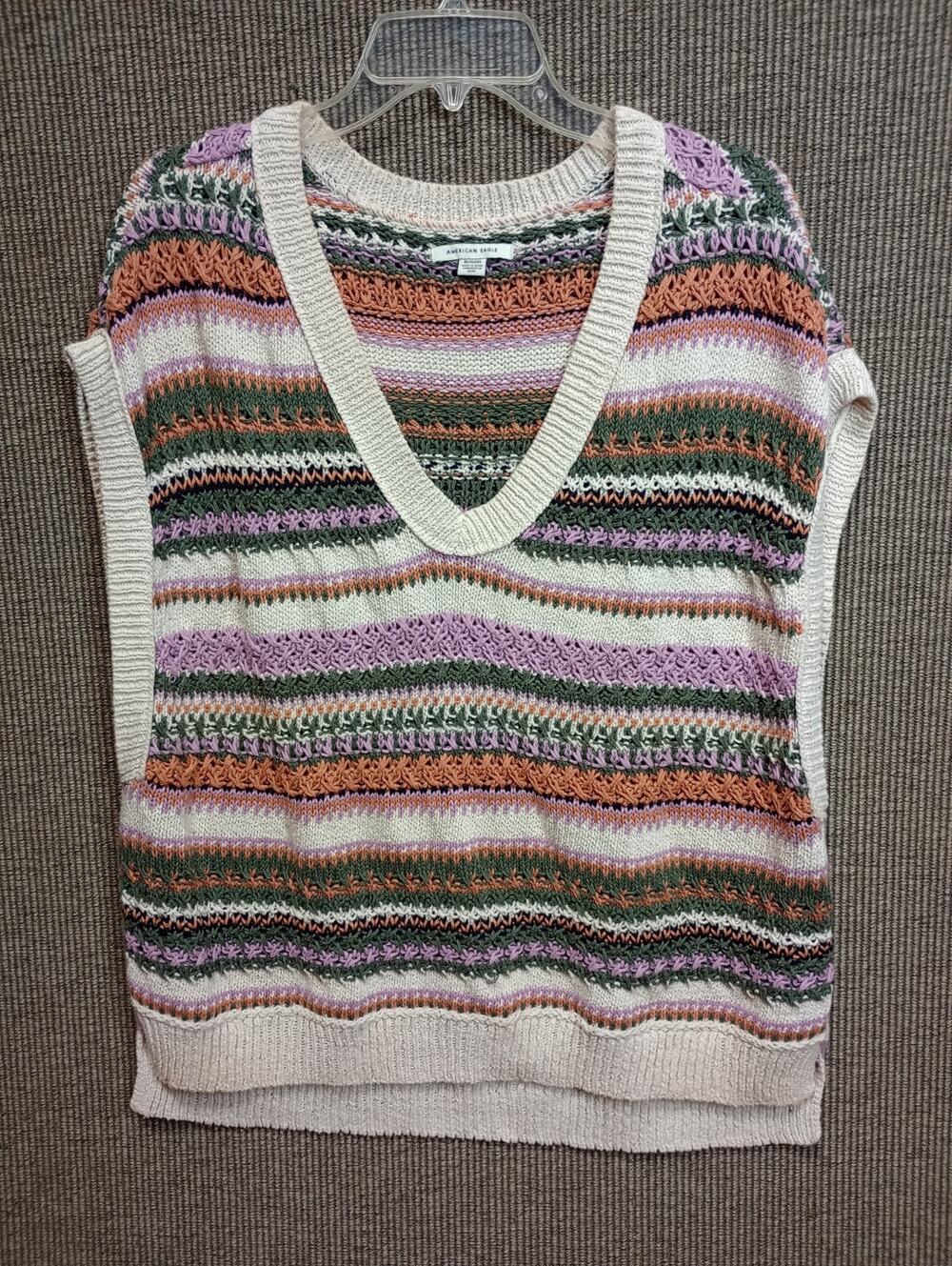 American Eagle Outfitters oversized sweater vest multi-colored Pattern XL